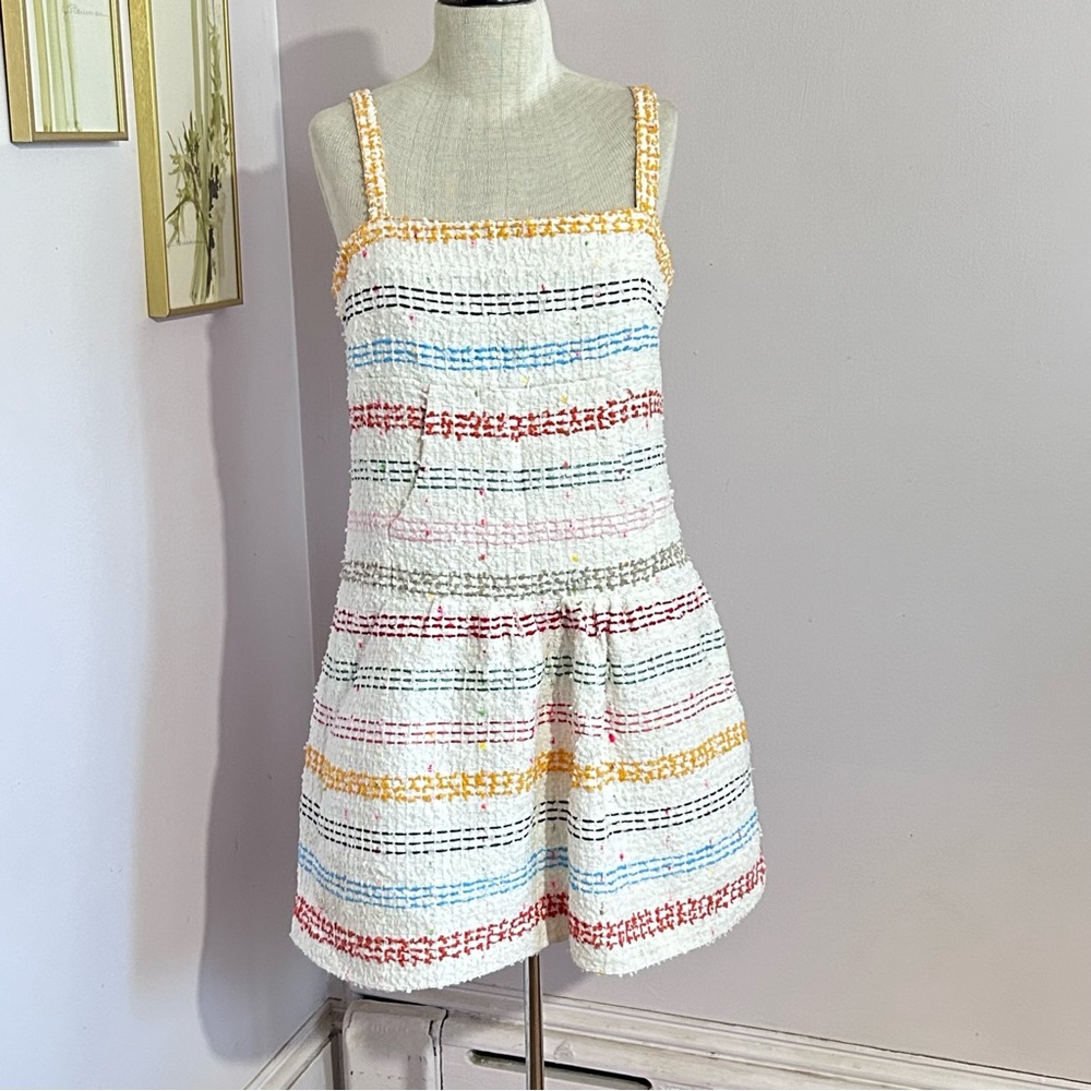 Multicolor Tweed Stripe Dress 38 / 8